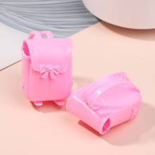 2 pçs bonito mini plástico rosa bowknot mochila schoolbag bonecas acessórios para boneca crianças brinquedos para meninas 2024 - compre barato