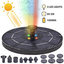 9V 3W Solar Fountain Round Solar Pump LED Lantern Bird Bath With Battery For Bird Bath, Garden, Pond, Swimming Pool 2024 - buy cheap