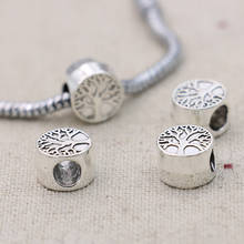Cuentas de plata del árbol de la vida para fabricación de joyas Pandora, accesorios de bricolaje, artesanía hecha a mano, 5 uds. 2024 - compra barato