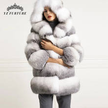 2020 toda a pele natural real cruz casaco de pele de raposa roupas de inverno feminino com capuz curto casaco de manga comprida outerwear 2024 - compre barato