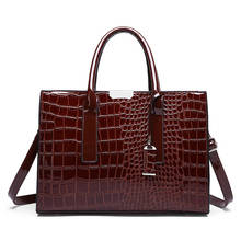 Fashion Patent Leather Women's Messenger bags Crocodile Pattern Large Handbag Brand Designer PU Leather Female Shoulder bag 2021 2024 - buy cheap