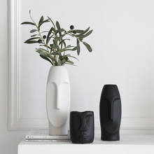 Vaso de cerâmica nórdico, vaso de flores abstrato com rosto fosco, retrato para casa, acessórios de decoração para presente de natal 2024 - compre barato