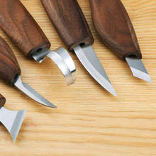 Herramienta de tallado de madera, cortador de acero de alto manganeso, cuchillos, cincel, mango de madera, herramientas de mano para carpintería DIY, 7 Uds. 2024 - compra barato