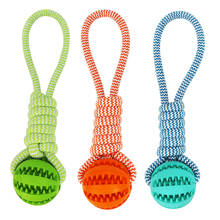 Pet Toy Ball Dog Toy Grind Teeth Clean Teeth Leaky Food Ball Rubber Dog Toy Chew Toys Pet Supplies Cotton Rope Leaking Food Ball 2024 - buy cheap