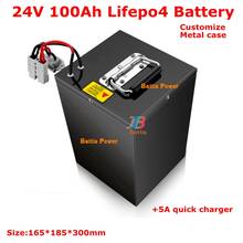 Lifepo4-Batería de almacenamiento solar para patinete, Cargador rápido de 5A, potencia de 2000w, 8s, 100AH, US, EU, RU, 24V, 100Ah, 80A, BMS 2024 - compra barato