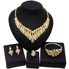 Yulaili Classic Fashion African Jewelery Set For Women Necklace Earrings Bracelet Ring Party Accessories Wholesale 2024 - buy cheap