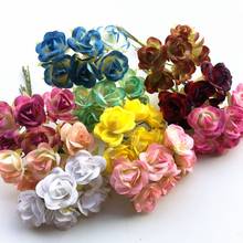 Ramo de rosas artificiales de seda de imitación, accesorio pequeño para manualidades, guirnalda, álbum de recortes, pelo nupcial, decoración de boda, 60 Uds., 2,5 cm 2024 - compra barato