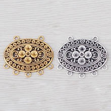 Conectores ovalados estilo bohemio para fabricación de joyas, colgantes para collar, Color dorado/plateado antiguo, 20 unidades 2024 - compra barato