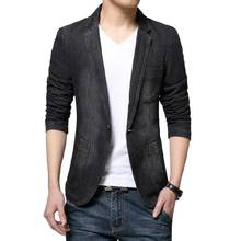 Spring Denim Blazer Men Fashion Denim Coat For Male Casual Blazer Slim Fit One Button Blazer Men's Denim Jacket 2024 - buy cheap