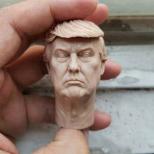 Modelo de cabeza sin pintar del líder estadounidense Donald Trump a escala 1/6 para figuras de 12 pulgadas, accesorios 2024 - compra barato