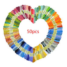Madejas de punto de cruz de algodón Multicolor, Kit de madeja de hilo de bordar, herramienta de costura artesanal, 50 Uds. 2024 - compra barato