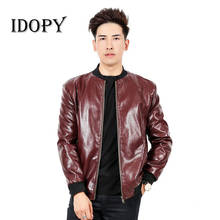 Idopy jaqueta masculina de couro sintético, casaco para homens, jaqueta para outono e inverno, uso externo e para motocicleta 2024 - compre barato