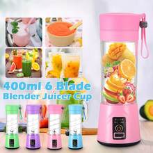 Liquidificador portátil de 400ml com usb, espremedor de frutas recarregável, liquidificador elétrico com misturador 2024 - compre barato