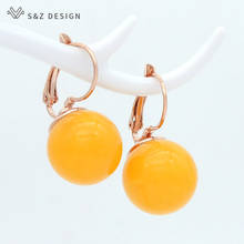 S&Z DESIGN Korean Fashion Big Round Imitation Pearl Beeswax Dangle Earrings For Women Jewelry 585 Rose Gold White Gold Eardrop 2024 - buy cheap