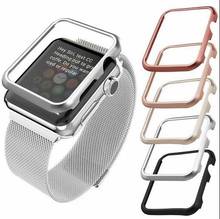 Caixa de relógio para apple watch band 40mm 44mm 38mm 42mm para iwatch 5 4 3 2 1 moldura de metal caso protetor 2024 - compre barato