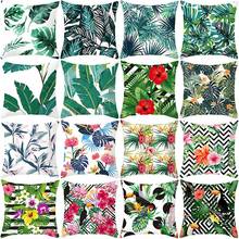 Verão plantas tropicais decorativas fronha folhas verdes lance fronha poliéster impressão travesseiro capa kussensloop zt227 2024 - compre barato