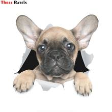 Pegatinas de perro 3D de tres Ratels FTC-1083, adhesivo bonito de Bulldog Francés para pared, nevera, inodoro y más 2024 - compra barato