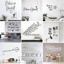 Motivação sonho citações grandes maiores frases vinil adesivo de parede mural decoração do quarto papel de parede decoração do escritório 2024 - compre barato