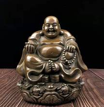 Pure copper sitting ball Golden Toad belly Laughing Buddha ornaments 2024 - buy cheap