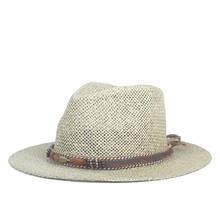 100% Raffia Straw Summer Women Men Travel Beach Sun Hat For Elegant Lady Fedora Floppy Wide Brim Panama Sunbonnet Size 56-58CM 2024 - buy cheap