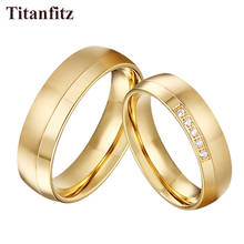 Love Alliance Gold Color marriage his and hers couple wedding rings set for men and women girls proposal Comfort fit 2024 - buy cheap