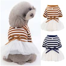 Summer Princess Wedding Dog Dress Pet Dog Summer Bottoming Stripe Print Dress Clothes Pet Cat Dress Dog Dress Vestido Perro 2024 - buy cheap