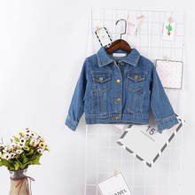 Free shipping Toddler Kids Girls Denim Jean Fall Jacket Button Coat Outwear Tops Outwear 1-6Y 2024 - buy cheap