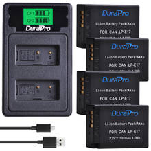 DuraPro-Batería de cámara LP E17 4x1180mAh LP-E17 + cargador Dual USB LCD para canon EOS Rebel T6i 750D T6s 760D M3 8000D Kiss X8i 2024 - compra barato