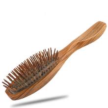 Cepillo de pelo de sándalo Natural hecho a mano, peine de pelo de masaje desenredante con caja de regalo 2024 - compra barato