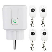 Interruptor de controle remoto sem fio 433mhz ac 110v 220v rf, tomada inteligente, saída de energia elétrica ue, transmissor 20m