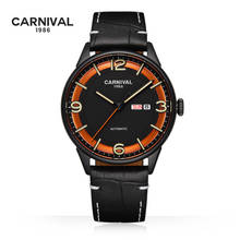 CARNIVAL Brand Fashion Watch Man Luxury Waterproof Business Calendar Mechanical Wristwatch Automatic Luminous Relogio Masculino 2024 - buy cheap