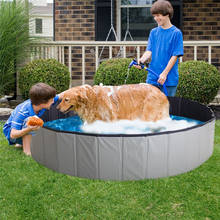 Piscina dobrável para animais de estimação de pvc cão gato crianças cama de banho lagoa grande cachorro pequeno banheira de natação piscina de verão transporte direto 2024 - compre barato