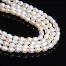 Cuentas de perlas blancas naturales reales para mujer, fabricación de joyas diy, pulsera, pendiente, collar, perlas de agua dulce ovaladas de arroz sueltas, 4-4,2mm 2024 - compra barato