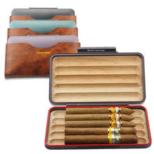GUEVERA Portable Leather Cigar Case Humidor Tubes Holder Mini Humidor Box Travel Cigars Accessories With Gift Box 2024 - buy cheap