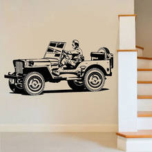 Army Car Wall Sticker Home Decor Boys Children Kids Room  Decoration Nursery Wall Decals Removable Vinyl Art Design Wallpaper 2024 - buy cheap