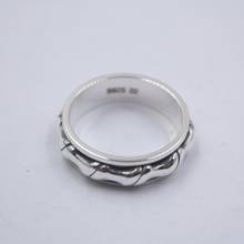 Pure 925 Sterling Silver Ring Band 6.5mm Bamboo Pattern Ring Size from 6.5-12 Unisex 2024 - buy cheap