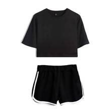 Summer Women 2Pcs Tracksuit T-Shirt Short Pants Sets Sport Wear Casual Suit Fashion Solid Loose Shorts Tops Sport Fitness Set 2024 - buy cheap