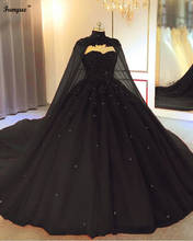 Женское свадебное платье из тюля, кружевное бальное платье с накидкой и аппликацией, свадебное платье с кристаллами, 2021 2024 - купить недорого
