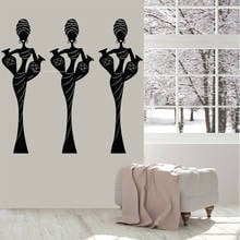 African Woman In Turban Native Ethnic Style Wall Stickers Hands holding ceramic pot Vinyl Decal Decor Living Room poster DG099 2024 - buy cheap