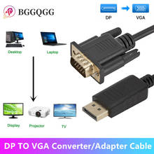 BGGQGG-adaptador DP a VGA de 1,8 m, Cable DisplayPort macho a VGA macho, convertidor de vídeo para PC, portátil, DP a VGA, HD, 1080P, proyecto 2024 - compra barato