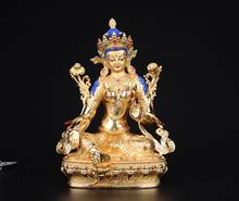 Green Tara Buddha Bodhisattva Tibetan pure copper gilded home Buddha Hall home Guanyin Buddha ornaments 2024 - buy cheap