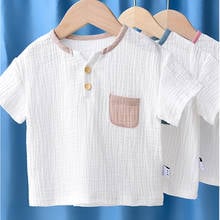 Summer Boys T shirt 2020 New Linen Cotton T shirt for Boys Tops Short Sleeve Kids Tee 2024 - buy cheap