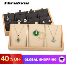 Fashion Bamboo Velvet Jewelry Display Tray Ring Box Earring Necklace Bracelet Pendant Display Organizer Jewelry Storage 2024 - buy cheap
