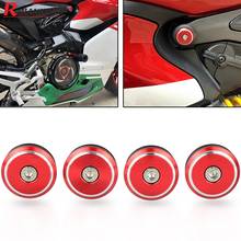 Para ducati street f.r/superbike panigale v4 s 2018 2019 2020 cnc alumínio da motocicleta quadro buraco tampa plug bolt protector 2024 - compre barato