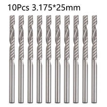 Juego de brocas de grabado de carburo, herramientas de carpintería, 3.175x25mm, para tallado de madera, CNC, alargador sólido, 10 Uds. 2024 - compra barato