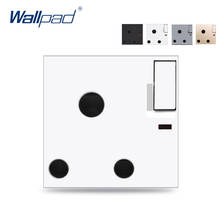 Tomada padrão wallpad 15 amp 16a comutada reino unido áfrica do sul com indicador de led chave de função para módulo apenas 52*52mm