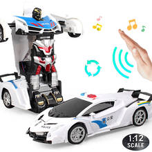 1:12 Transformation RC Car 38 cm 2.4Ghz Induction Deformation Police Cars Robot Electric Music Remote Control Kids Car Toy A06 2024 - buy cheap