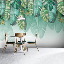 Пользовательские фото настенная Современная 3D зеленый лист растение тропические обои Гостиная ТВ диван столовая фон 3D стикер на стену 2024 - купить недорого
