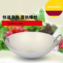 free shipping wok stainless steel wok pan cooking wok cookware utensil many sizes for selection Frying Pan  cooking pot 2024 - buy cheap