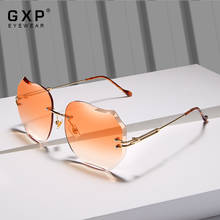 GXP BRAND DESIGN 2020 New Fashion Sunglasses UV protection Rimless Sun Glasses For Women Pink Gradient Lens 8006 2024 - buy cheap